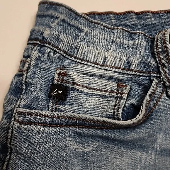 KANCAN DENIM BLUE JEAN SHORTS Size W5 26  5 Pockets 3 Front Pockets Perfect - Picture 5 of 7